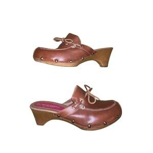 Isaac Mizrahi brown mules by Target Slip on Clogs Bow Tie Size 7